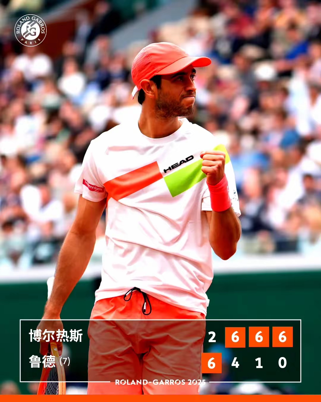 爱游戏-法网力克温网，鲁德刷新纪录